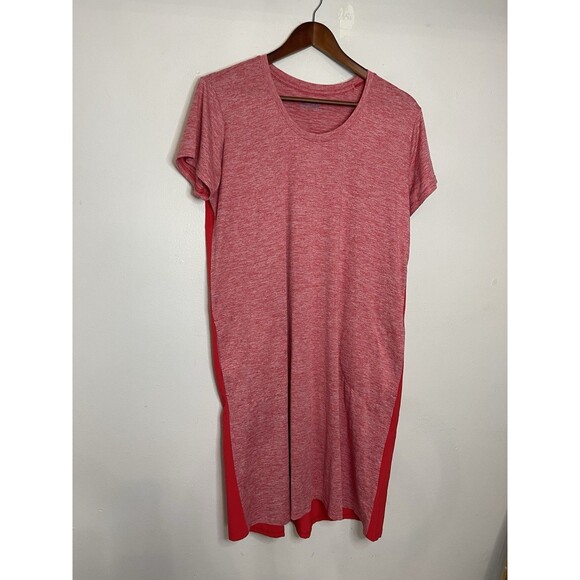 Columbia Women's Medium Coral Red Mini Shift Dress Pockets Causal - Picture 3 of 9